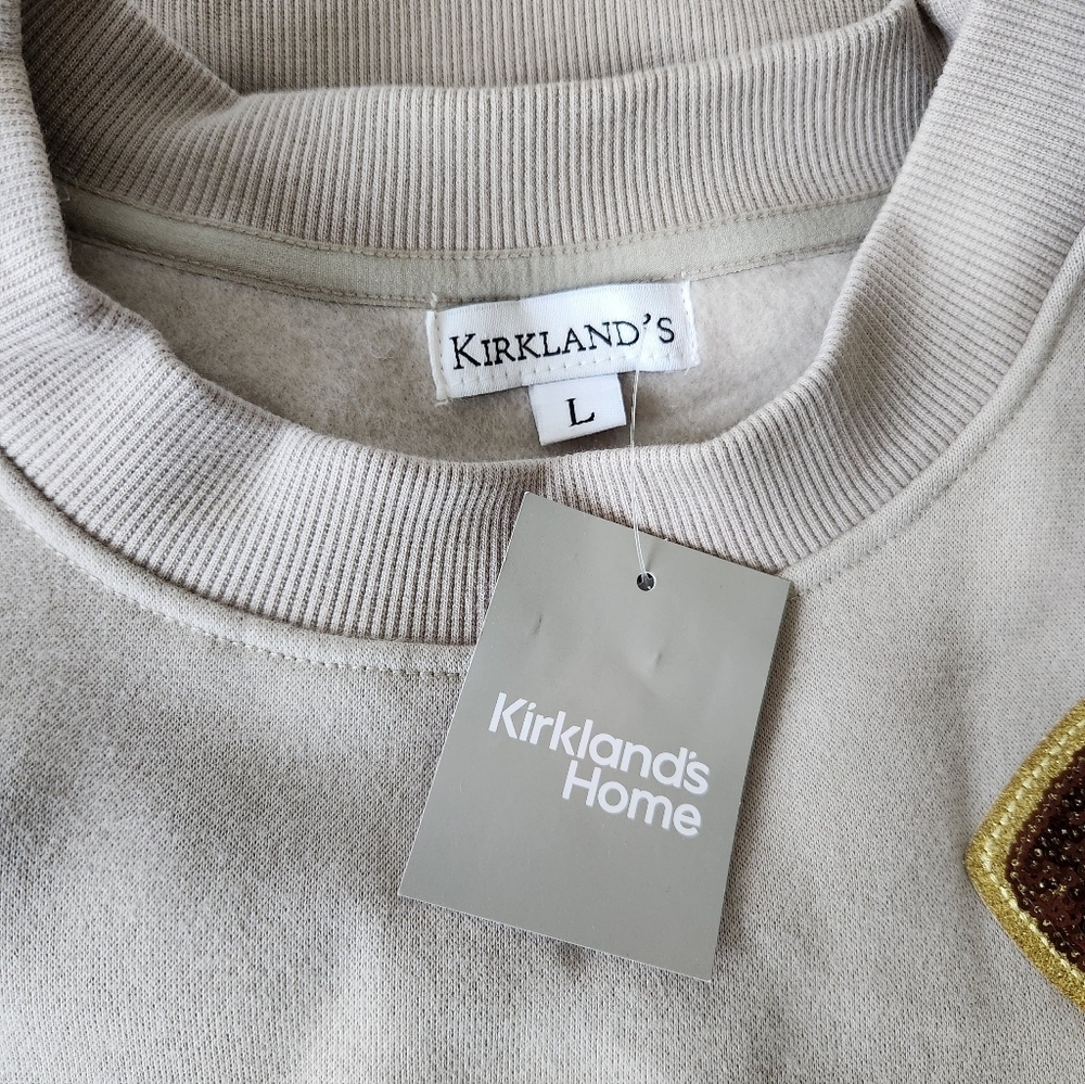 Kirklands Football Motif Sweater - Gray and Brown - Picture 7 of 9